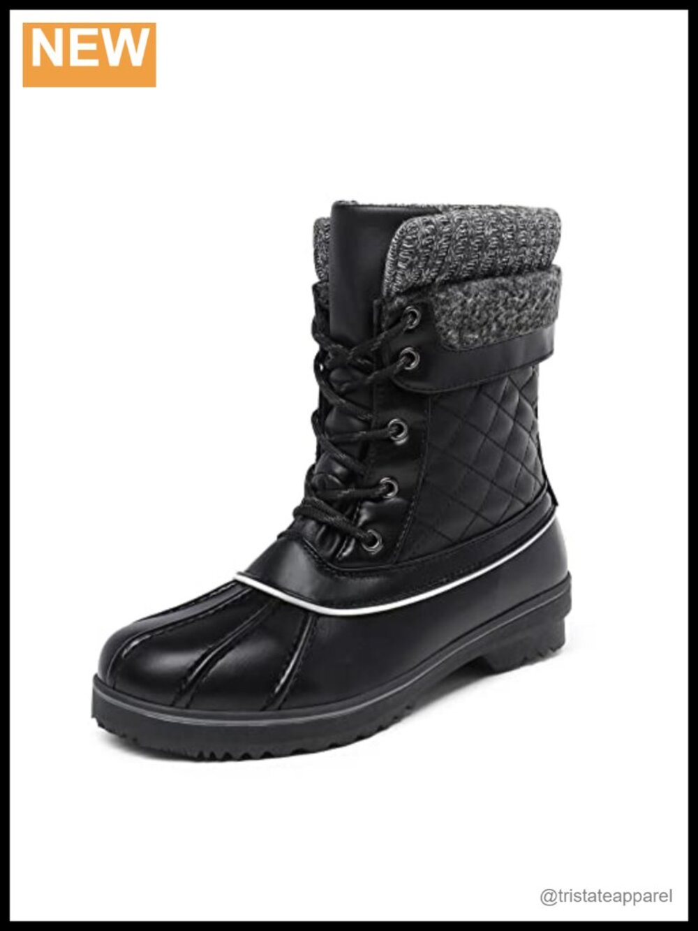 Women's Mid Calf Snow Boots Waterproof Faux Leather Thinsulate Winter Duck Boots